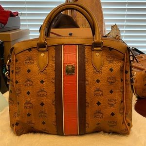 MCM satchel bag in cognac design